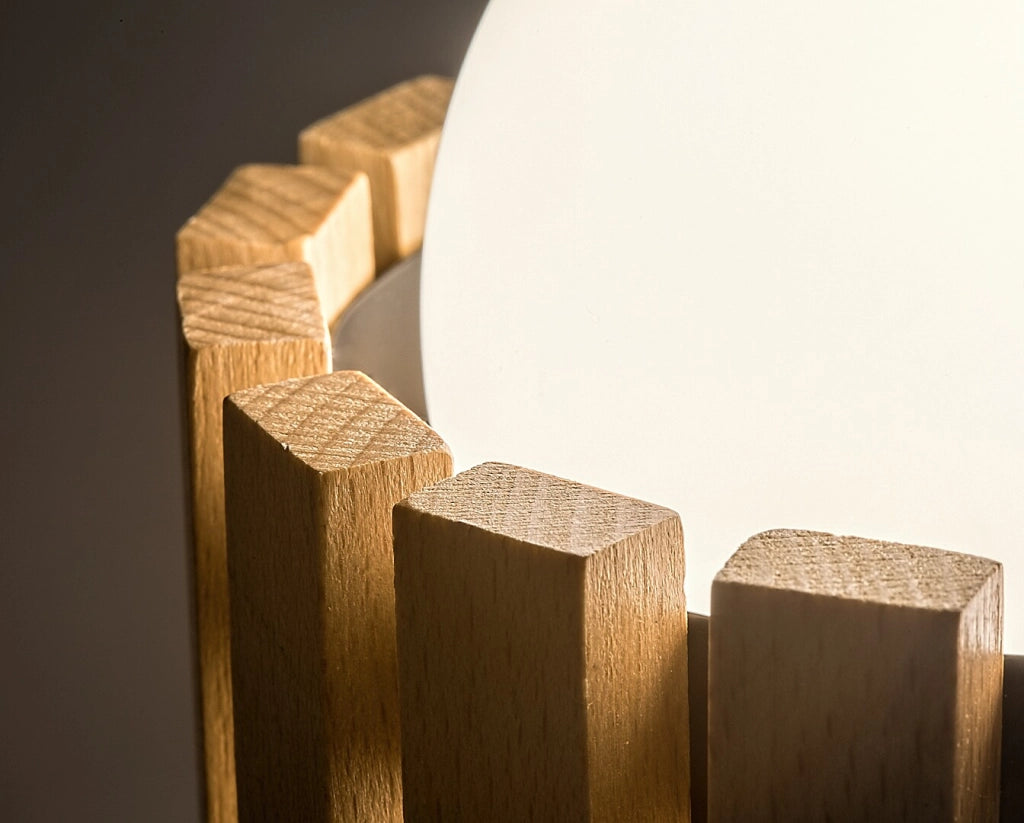 Lampada da tavolo scandinava Noxelle 1xG9 nero legno vetro