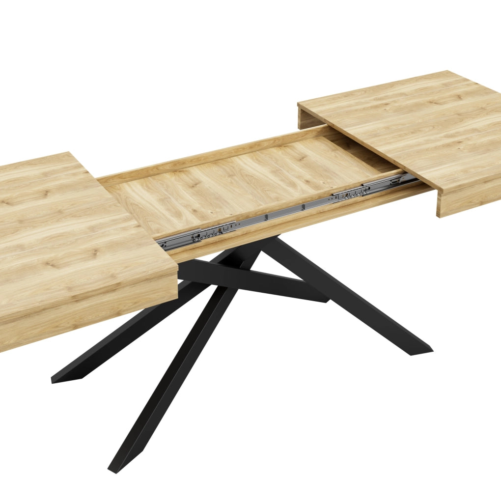 Tavolo da pranzo allungabile 140-180 cm; MDF; rovere