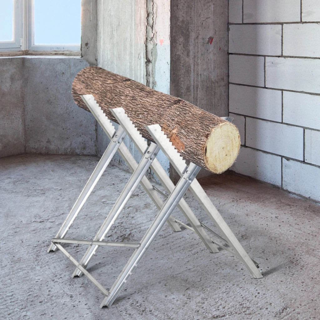 Cavalletto per segheria ¨C Zephmum ¨C Argento metallo 83x83x79 cm