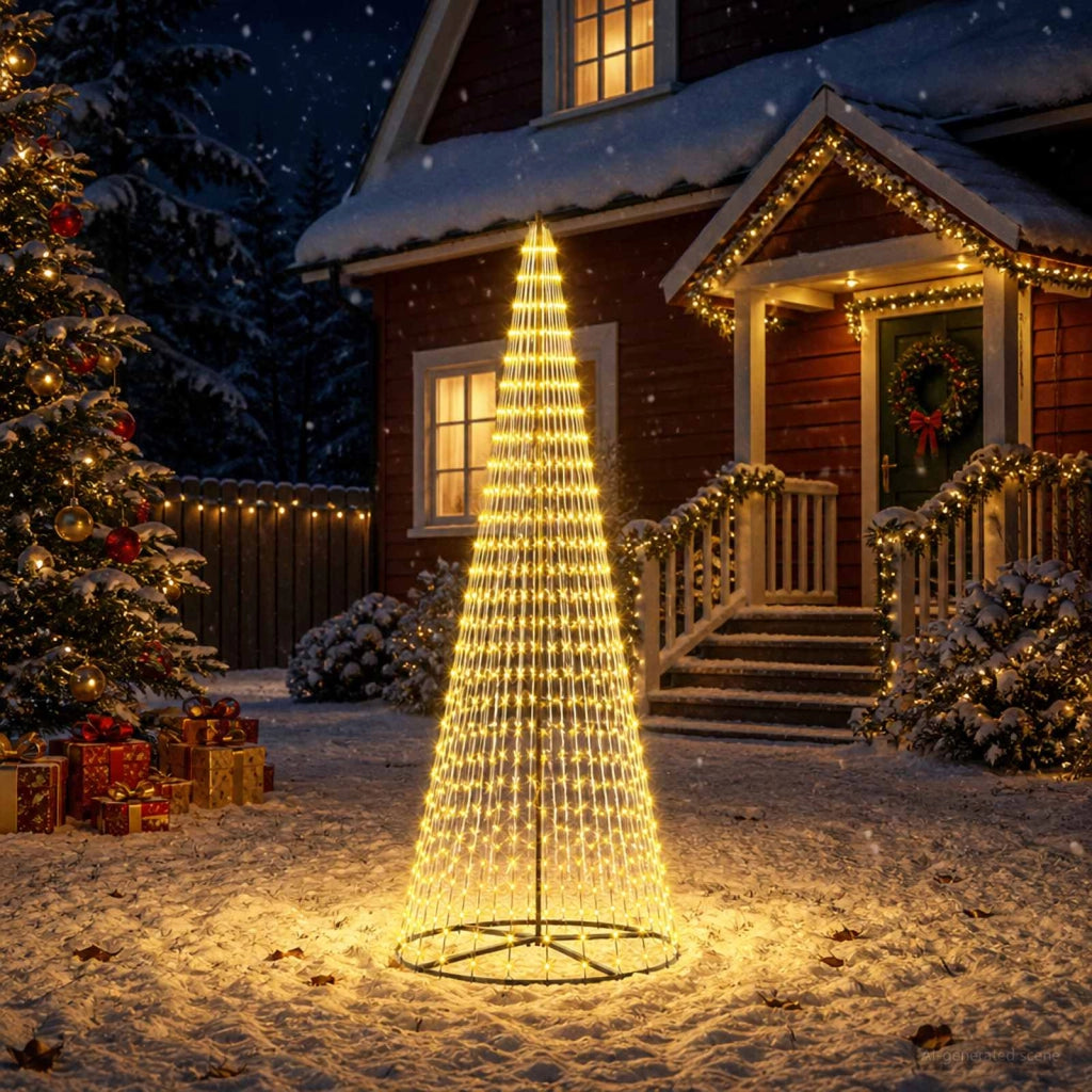 Albero di Natale LED 285 cm 744 LED Bianco caldo Ferro Nero 42053550