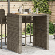 Tavolo Bar da Giardino Piano in Acacia 105x80x110 cm Polyrattan 368697