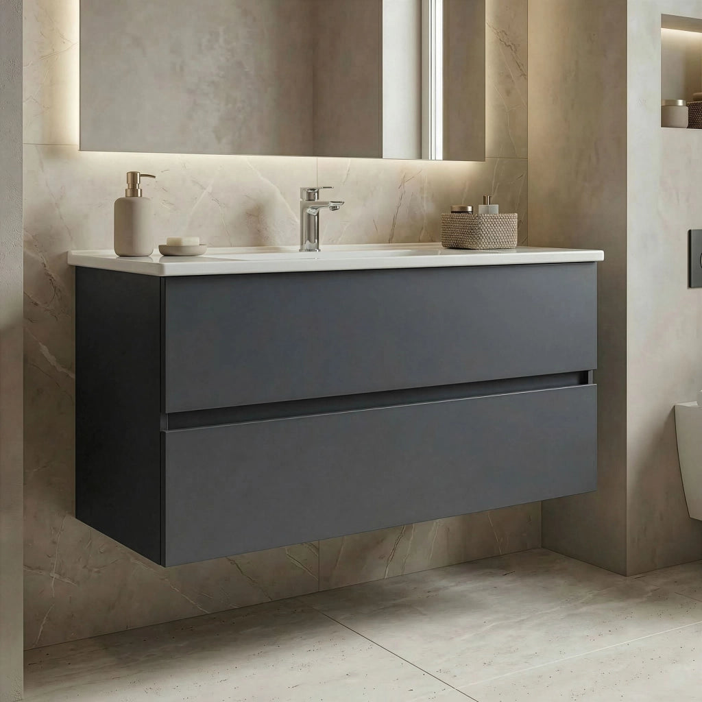 Mobile lavabo "Nest 121 v2" - 121 x 51 x 55 cm - Antracite opaco