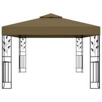 Gazebo con Tetto Doppio e Luci LED 3x4 m Grigio Talpa 3070313