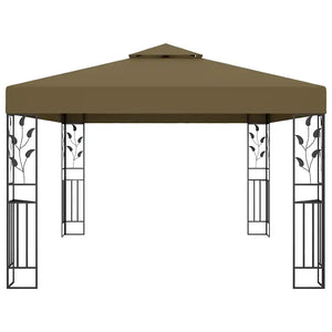 Gazebo con Tetto Doppio e Luci LED 3x4 m Grigio Talpa 3070313