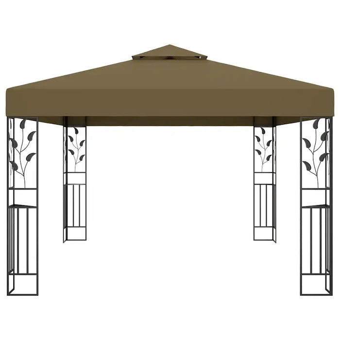 Gazebo con Tetto Doppio e Luci LED 3x4 m Grigio Talpa 3070313
