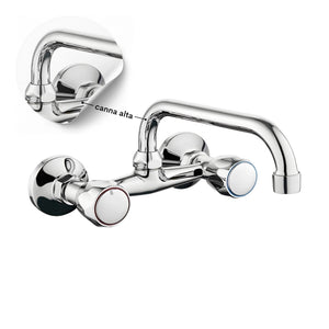 Rubinetto a muro up canna alta in ottone cucina con erogazione orientabile *** confezione 1