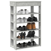 Scarpiera-Scaffale per scarpe Grigio Cemento 60x30x98 cm in Legno Multistrato