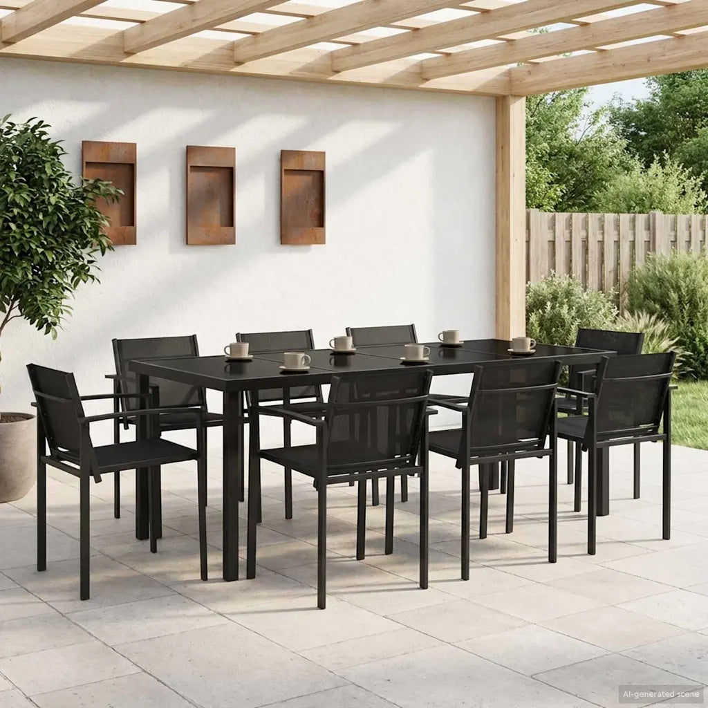 Set di Mobili da Esterno 7 pcs Nero e antracite Textilene 3422883