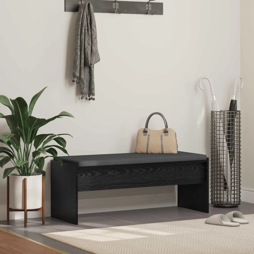 Panca per ingresso con cuscino Rovere Nero 103 x 38 x 40 cm 891561