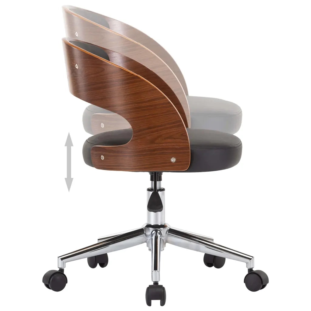 Sedie da Pranzo Girevoli 6 pz Nere in Legno Curvo e Similpelle cod mxl 29486
