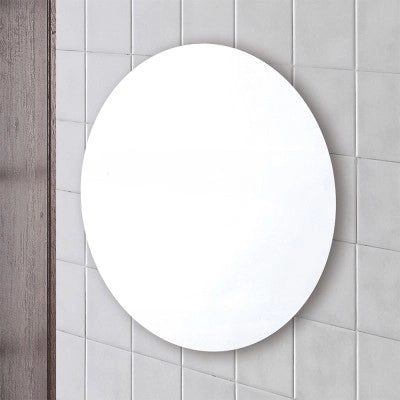 Specchio bagno tondo 50 cm a filo lucido con installazione a parete