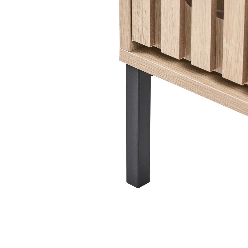Scarpiera a 2 scomparti in legno MDF con finitura melaminica design scandinavo marrone chiaro