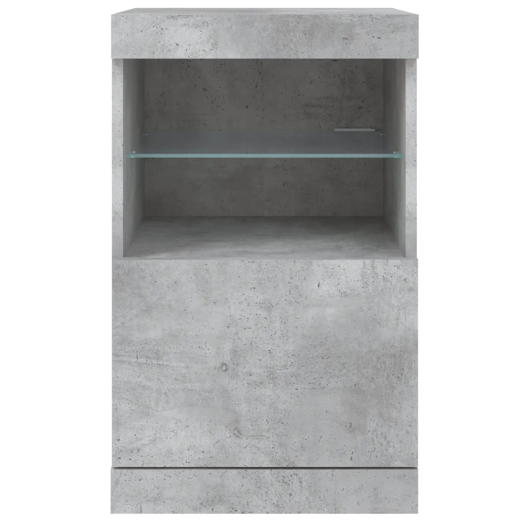 Credenza con Luci LED Grigio Cemento 41x37x67 cm