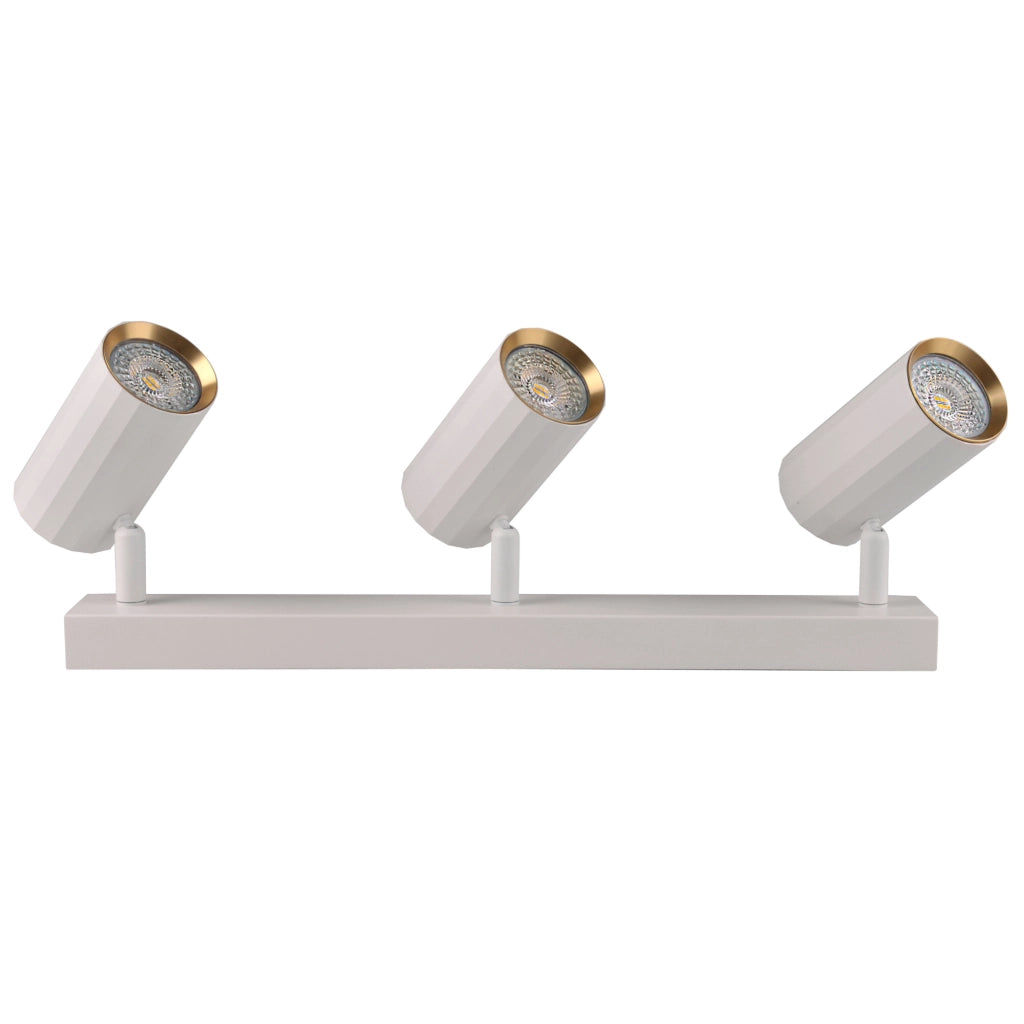Plafoniera/Applique 3 luci bianco-oro GU10 Nicea Polux