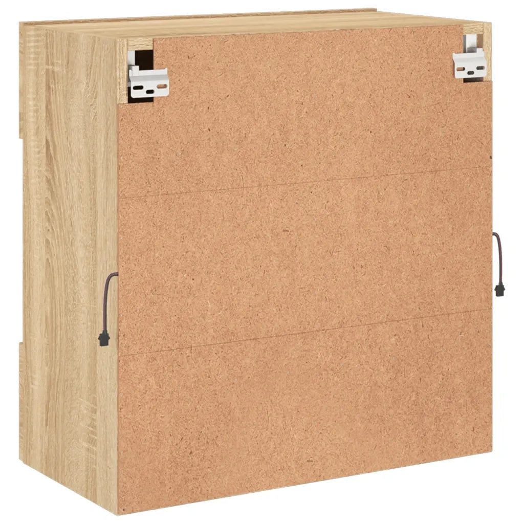 Mobile TV a Parete con Luci LED Rovere Sonoma 58,5x30x60,5 cm 837094