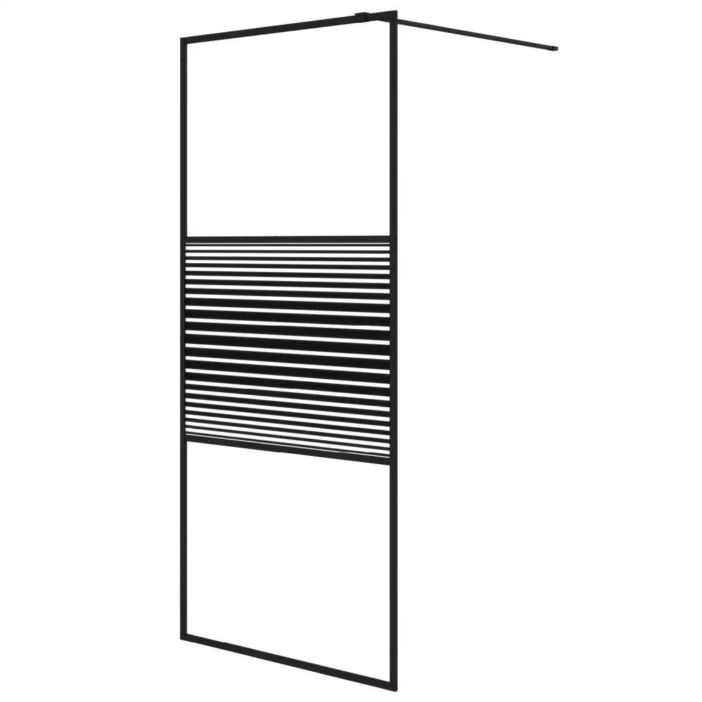 Parete Doccia Walk in Nero 90x195 cm Vetro Trasparente ESG 152146