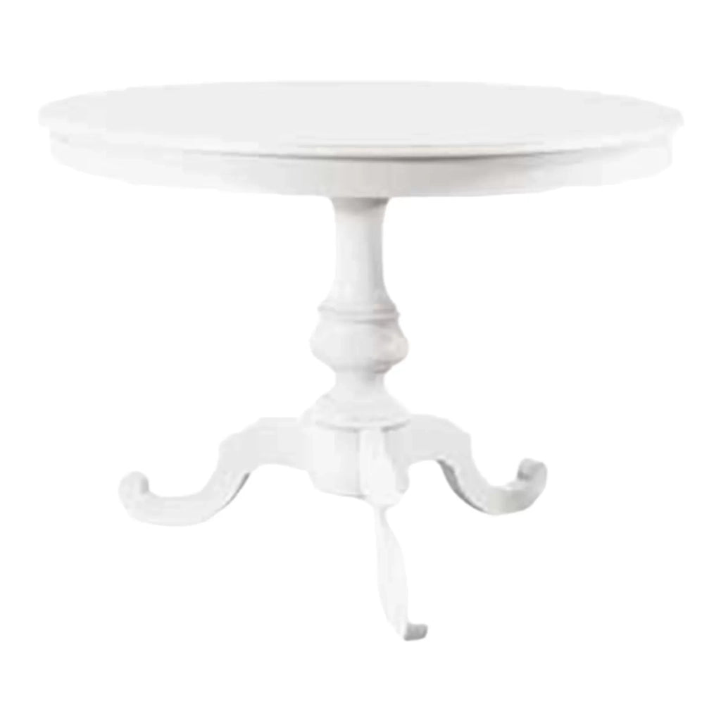 Tavolo arte povera rotondo colore bianco opaco d.120, 1 allunga 40 centimetri (1453) - Mobili 2G
