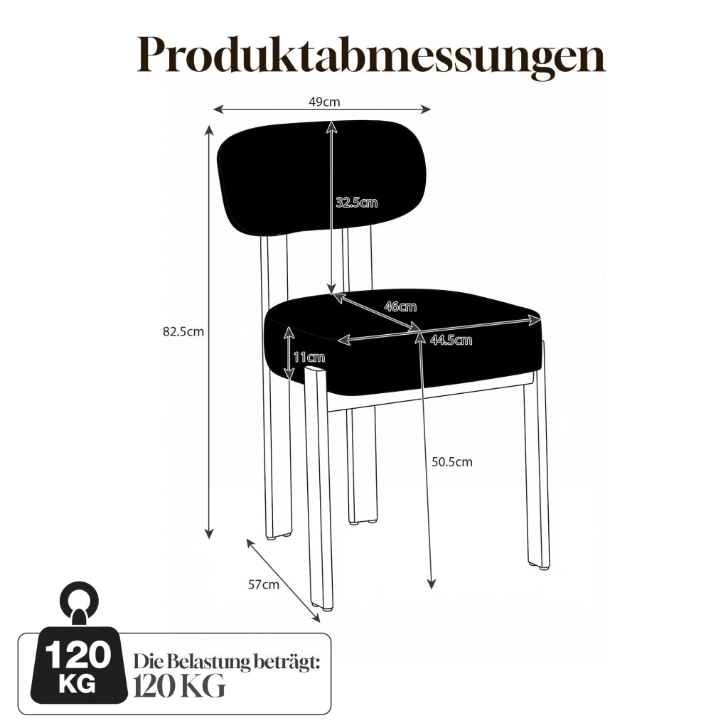 Set 4 Sedie da Pranzo Imbottite ¨C MINIMAL ¨C Tessuto Lino, Schienale Curvo, Stile Moderno