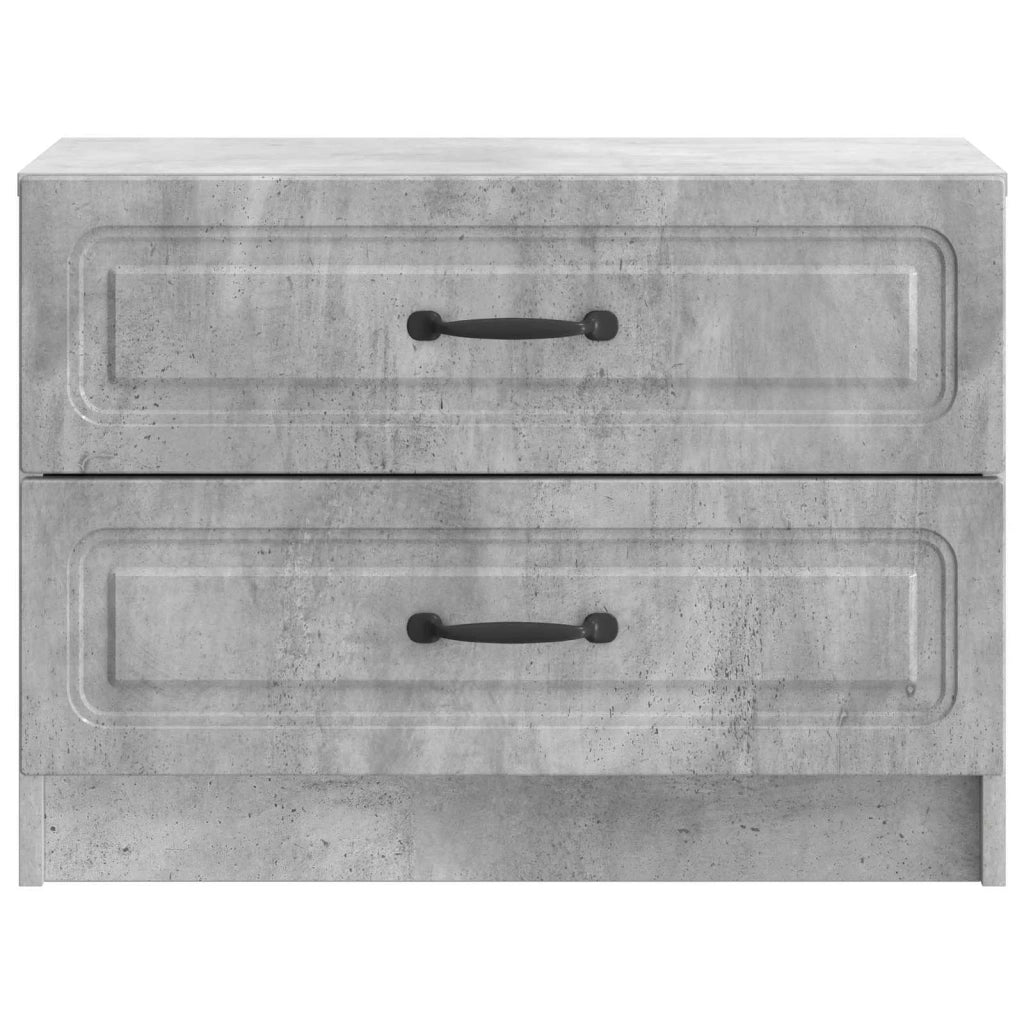 Comodino | Armadio da Notte | Mobiletto da notte Grigio Cemento 62 x 34,5 x 44,5 cm