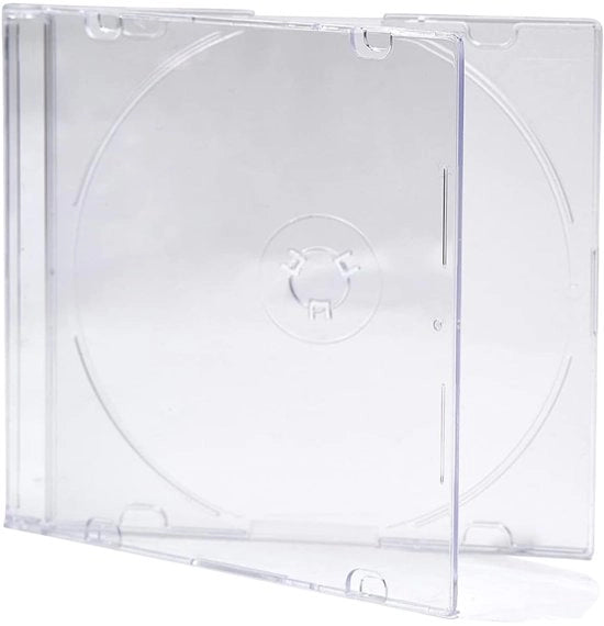 Scatola per CD/DVD Slimline 5.2mm - Sistema di Rifornimento per 25 Unità - Tray Trasparente - Leggero - Alta Qualità - Protezione per CD