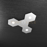 HEXAGON APPLIQUE-PLAFONIERA 3 LUCI + 1 DECORATIVO GRIGIO 1142-3L1D-GR