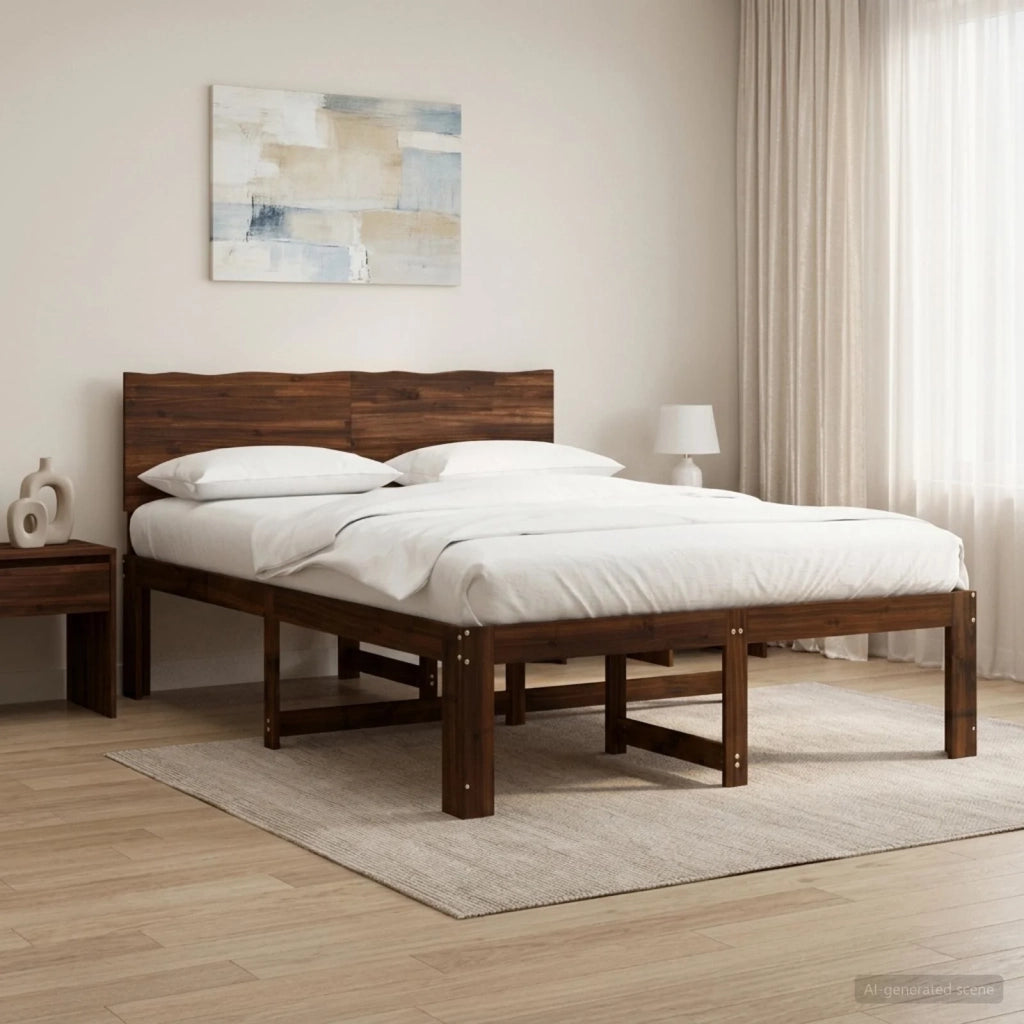 Letto matrimoniale con testiera ROSTOCK Marrone Scuro 903401
