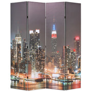Paravento divisorio pieghevole divisorio mobile decorativo 160 cm New York di notte 0802023