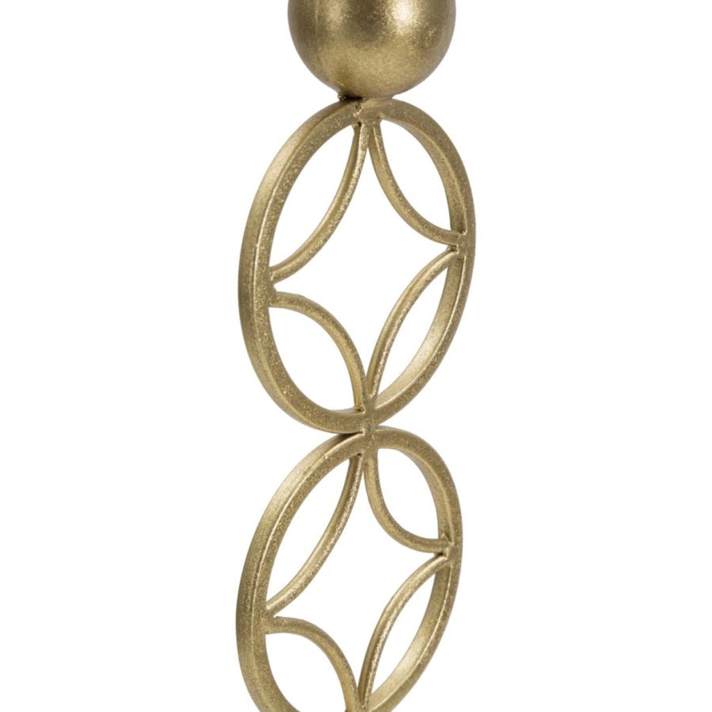 Portacandela VKH344, Oro, Marmo, 10x10x32 cm