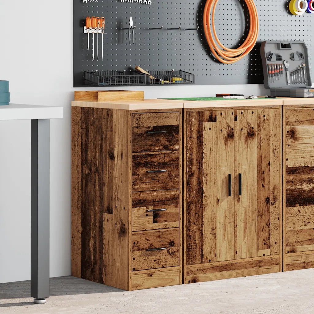 Armadietto per Garage in Legno Vecchio 30x51x85 cm CFW5502117