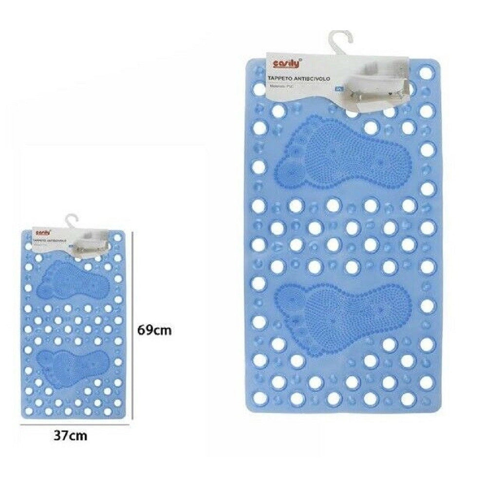 Trade Shop - Tappeto Tappetino Pvc Impronte Piedi Antiscivolo Vasca Bagno Doccia 59628 69x37cm -