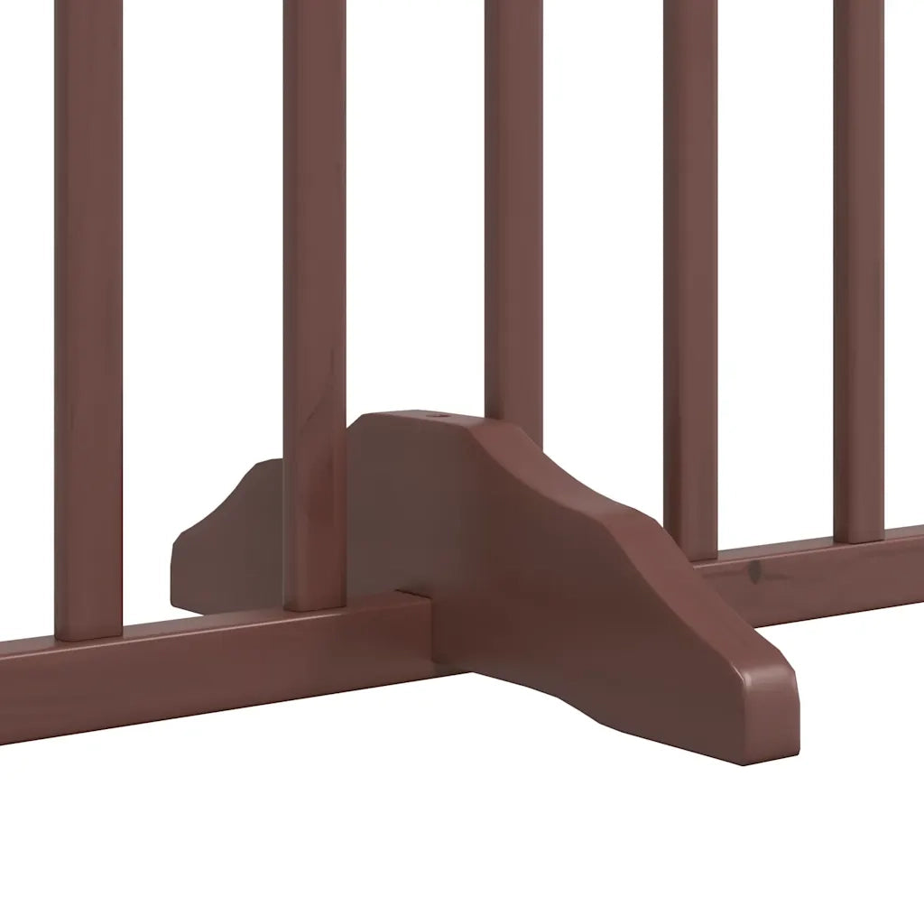 vidaXL Cancello Cani Porta Pieghevole Marrone 4 Pannelli 320cm Pioppo