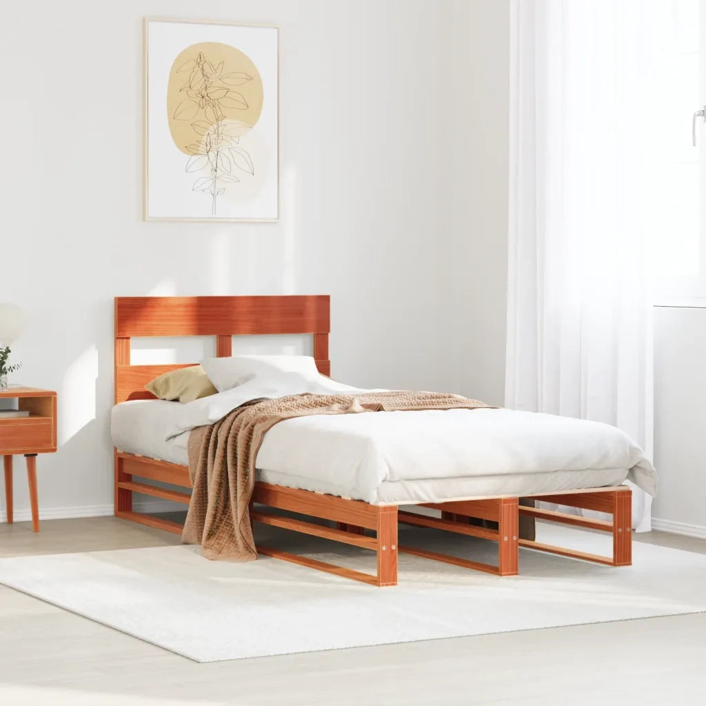 vidaXL Letto senza Materasso Marrone Cera 75x190 cm in Legno di Pino