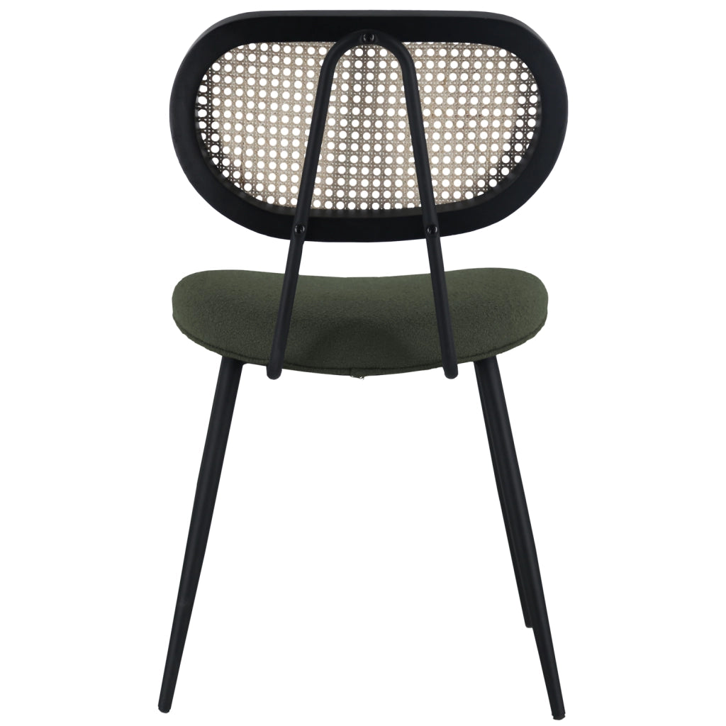 Set di 2 sedie in canna e cappio verde cachi ELENA