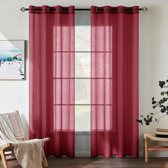 Gordini di vetro, set da 2, 140 x 160 cm, trasparente, decorativo, leggero, per camera da letto e soggiorno