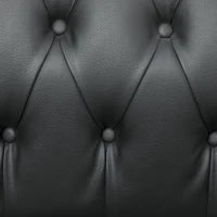 Poltrona da Salotto Stile Chesterfield in Finta Pelle PU con Gambe in Legno, Nero