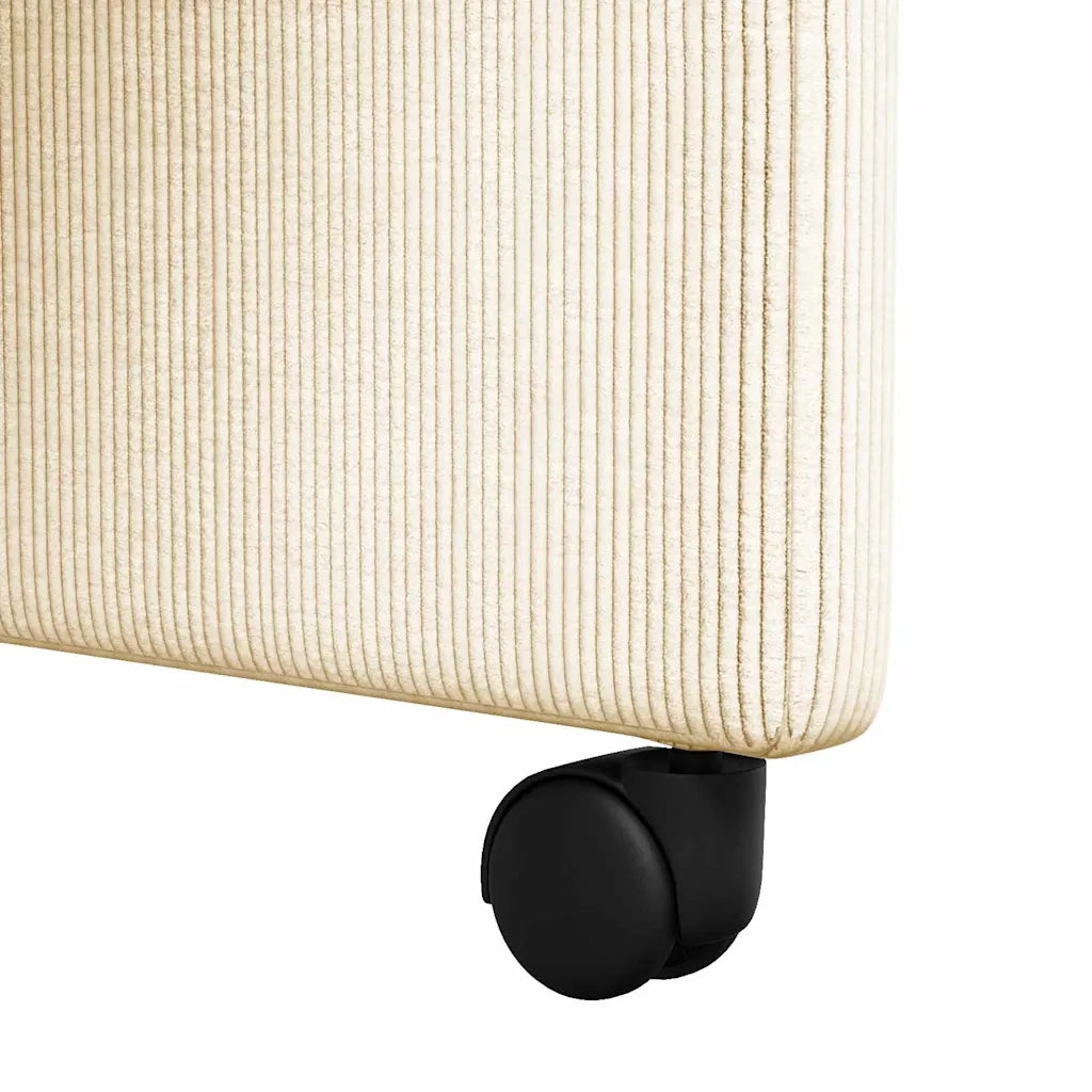 Sedie da Pranzo con Ruote con ruote 2 pcs Crema 57 x 66 x 94 cm