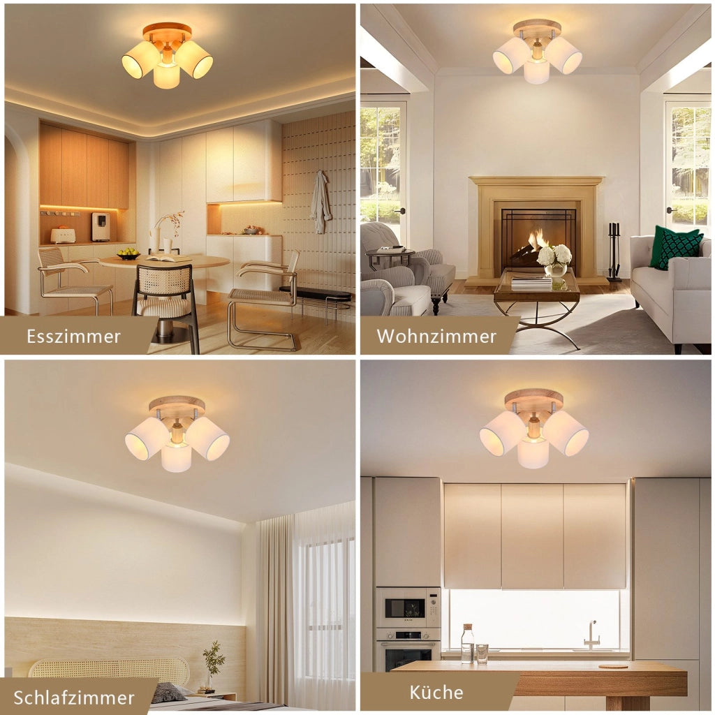 ZMH Faretto da soffitto 3 fiamme rotonde orientabili 350° per cucina soggiorno