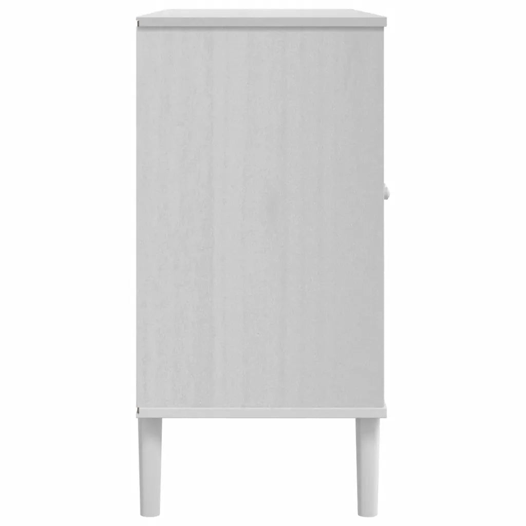 Credenza-Buffet-Armadio da cucina SENJA Aspetto Rattan Bianco 112x40x80 cm Massello Pino 203038