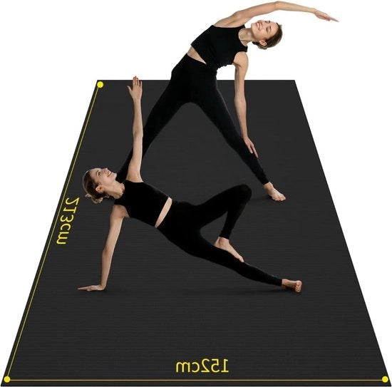 Matto di allenamento grande 243 cm x 152 cm x 7 mm - mattrice antiscivolo extra spessa per palestra - allenamento a casa - alta densità - cardio - HIIT - pista di salto matto di salto