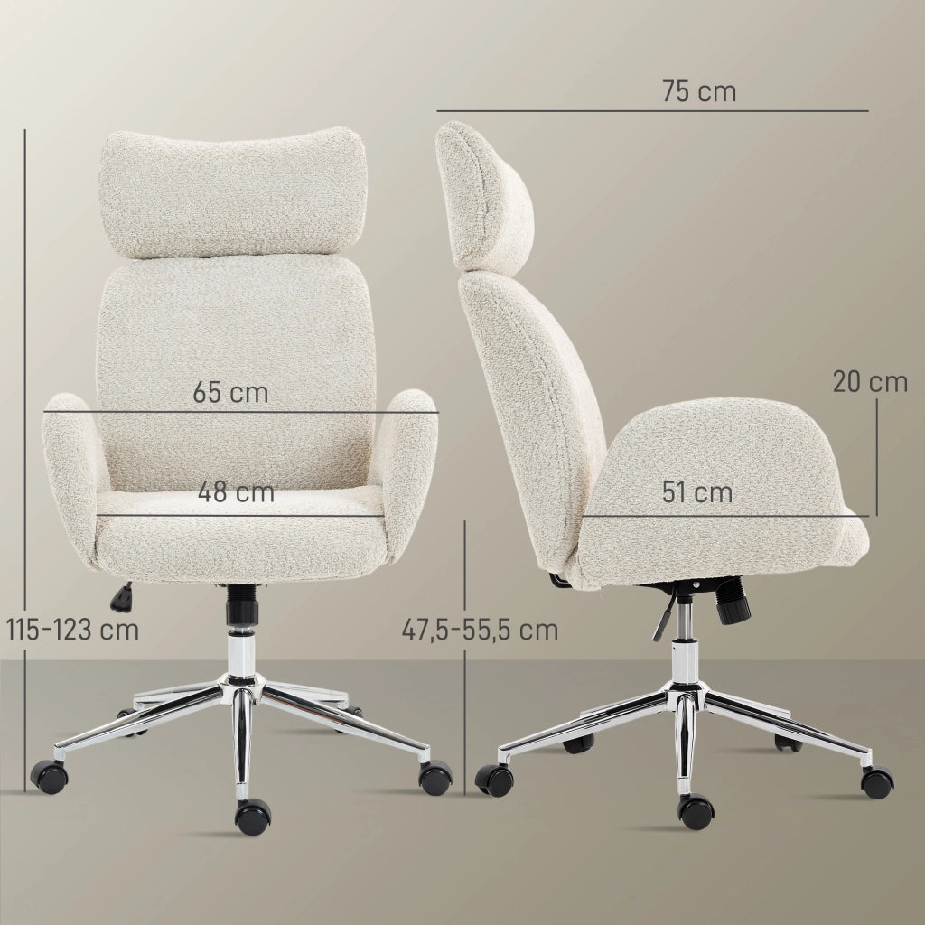Sedia da ufficio ergonomica con schienale regolabile e braccioli ¨C zephmum ¨C grigio chiaro