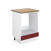 Mobile per forno da incasso R-Line Rosso lucido/Bianco 60 cm, PL Rovere Vicco