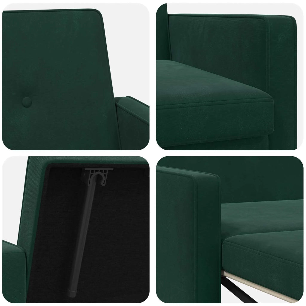 Divano letto Verde Scuro Tessuto 42033354