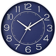 Orologio Radiocomandato per Parete, Silenzioso Senza Toccare, 25 cm, Facile da Leggere, per Cucina, Salotto, Camera da Letto, Bagno, Home Office (Blu Marina)
