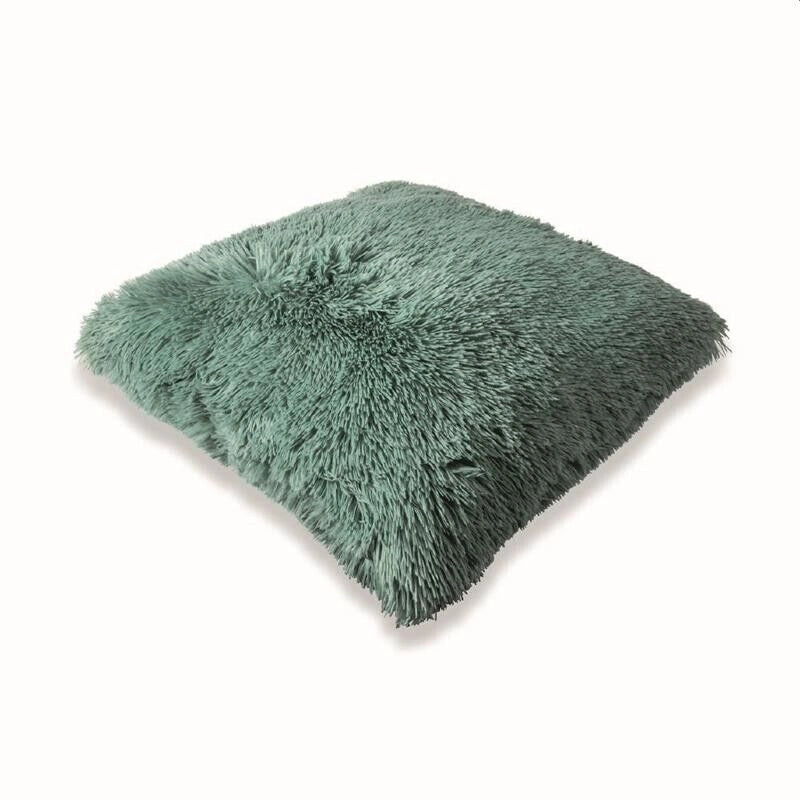 GLAM CUSCINO ARREDO IN ECOPELLICCIA 55X55 VERDE SALVIA