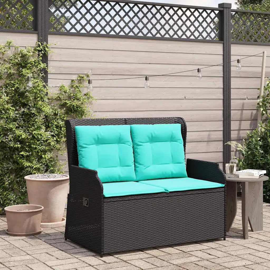 Panchina da giardino Nero polyrattan 3394466