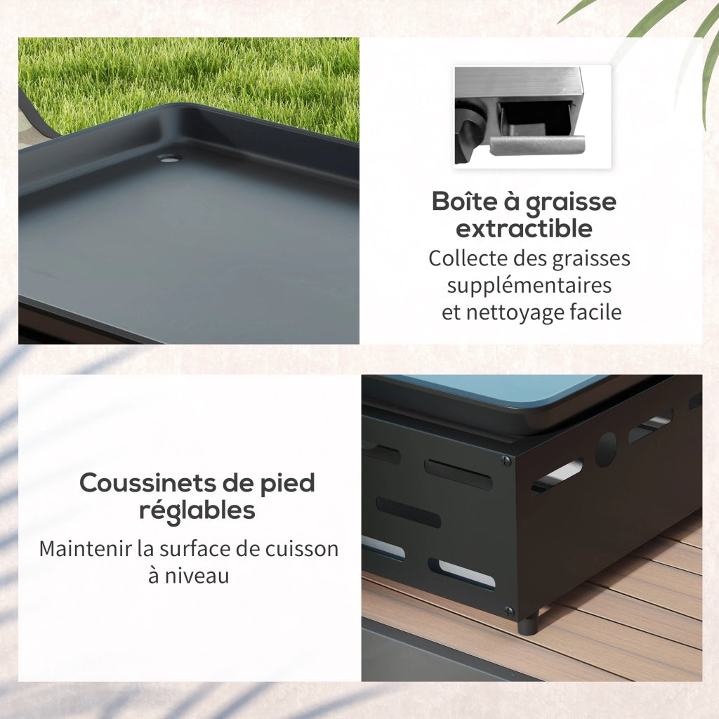 Piano cottura a gas 4 fuochi ¨C zephmum ¨C inox 73x34 cm