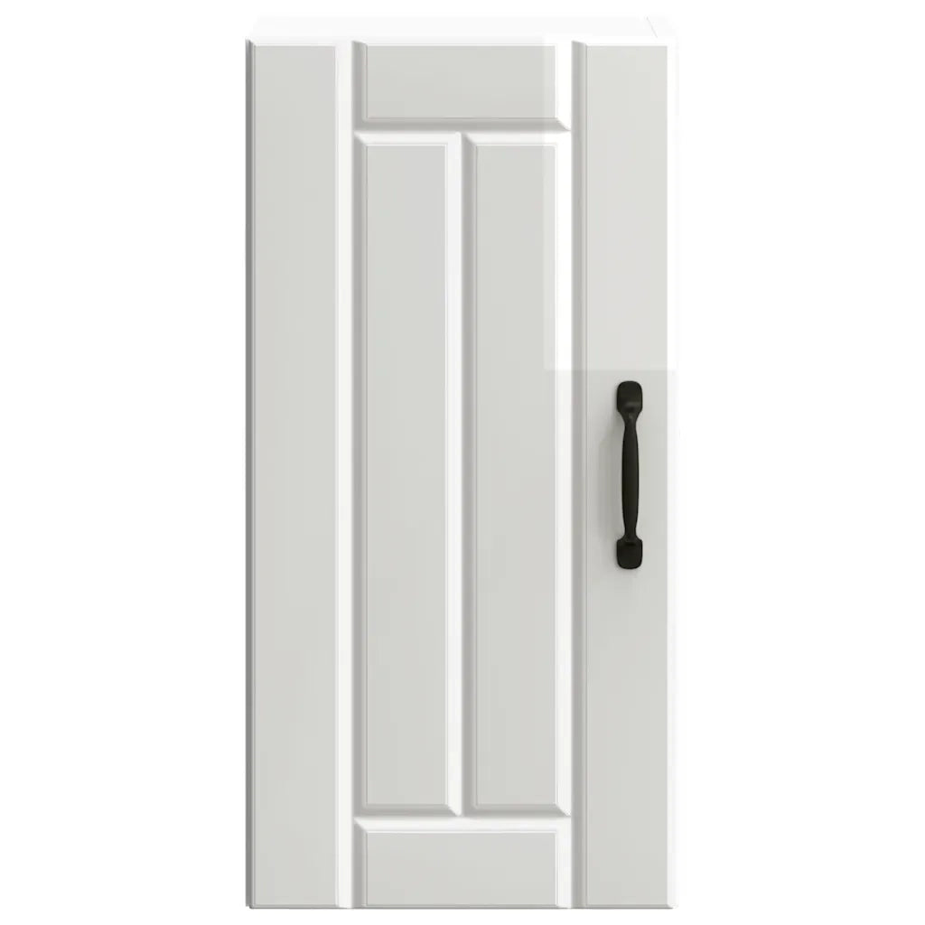 Pensile da cucina dal design moderno 30 x 31 x 60 cm ampio spazio contenitivo in legno composito bianco lucido 02_0050134