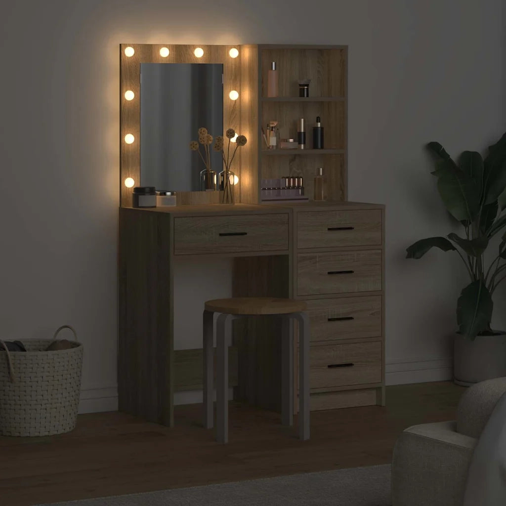 Tavolo da Trucco con cassetto 2 pcs Marrone 50 x 41 x 135 cm 3334202