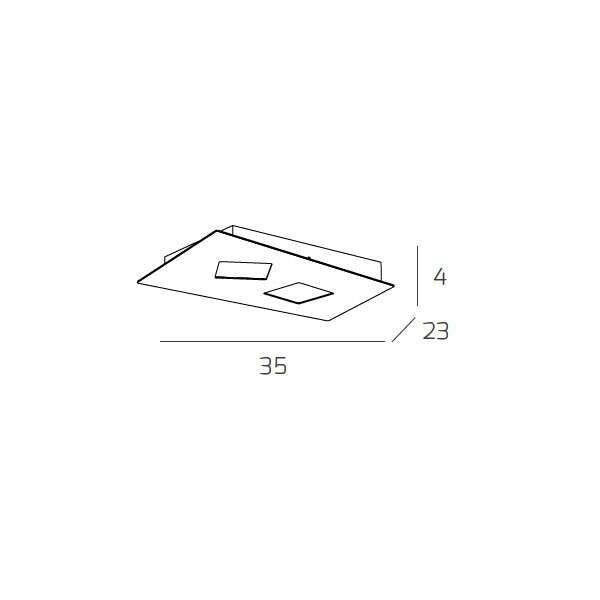 NOTE APPLIQUE PLAFONIERA 2 LUCI ATTACCO GX53 SABBIA