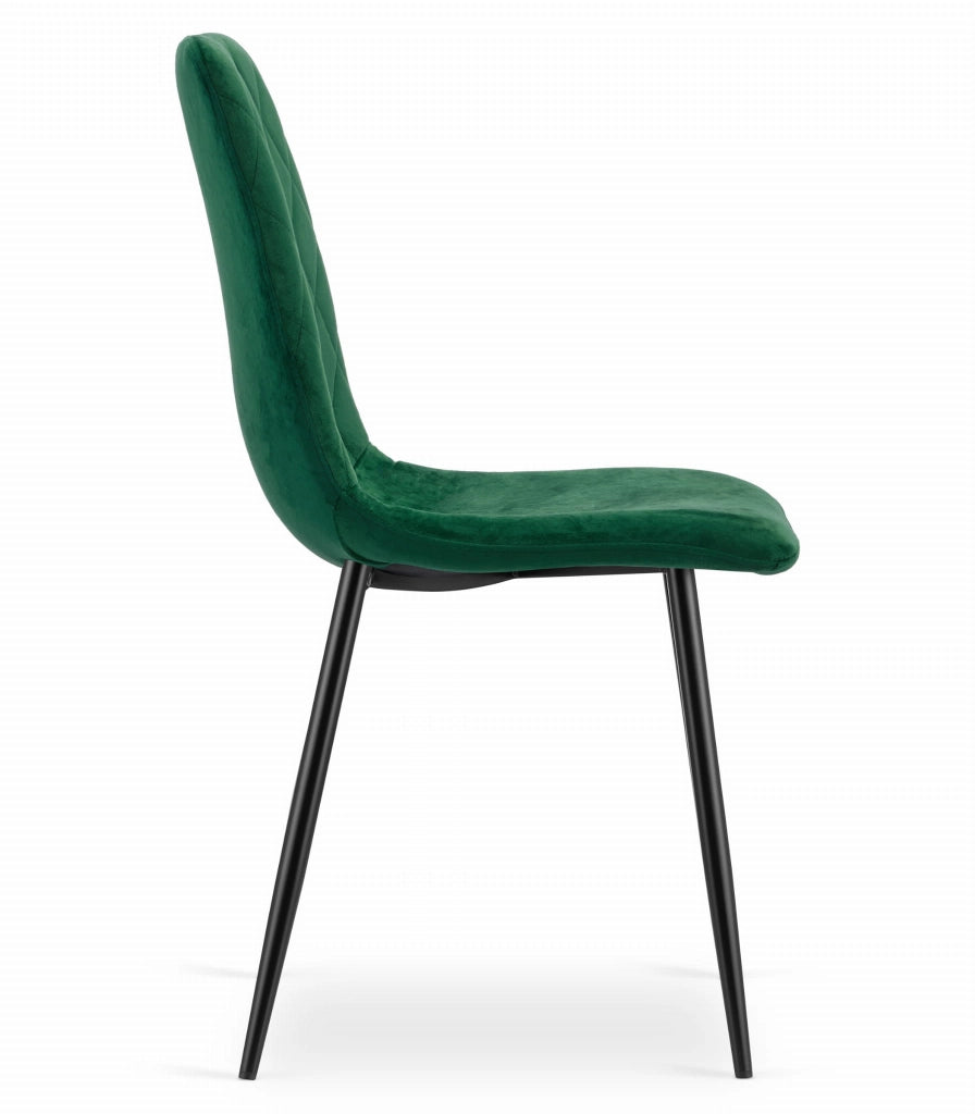 Sedia VALORA TURIN - Velluto verde scuro per soggiorno, ufficio, sala da pranzo x 1